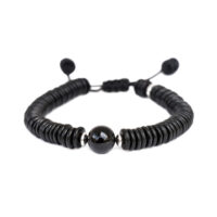 PULSERA MADERA, ÓNIX Y HEMATITA
