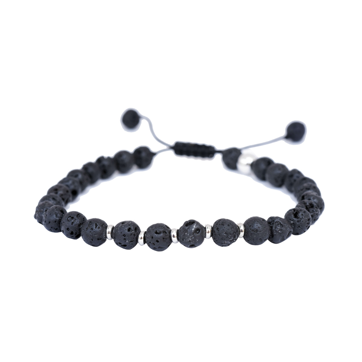 PULSERA PIEDRA VOLCÁNICA Y HEMATITA
