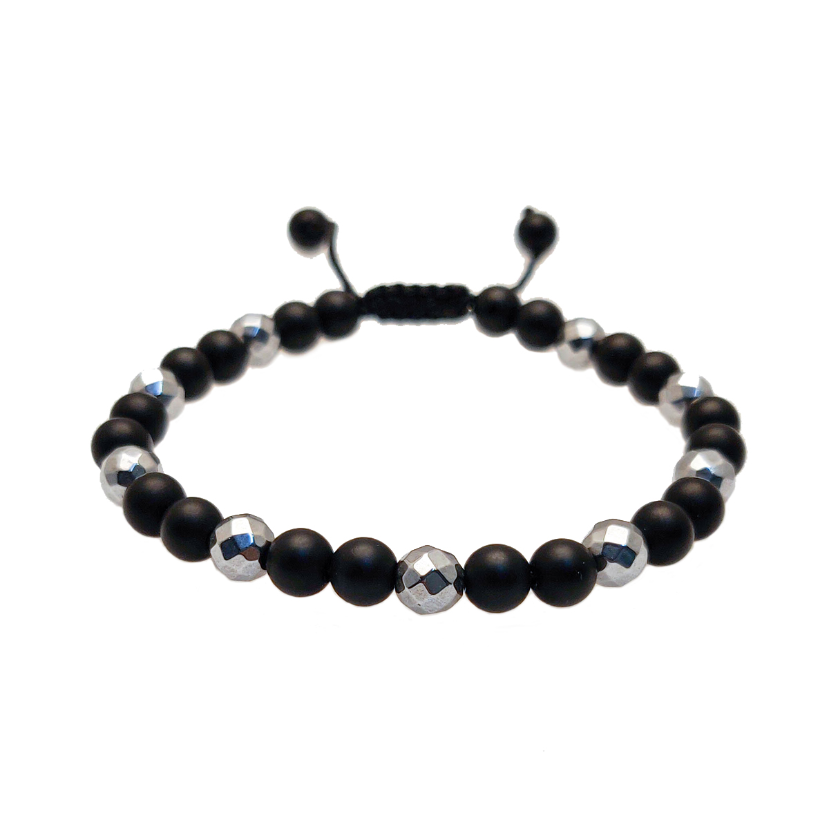 PULSERA DE ÓNIX MATE CON HEMATITA