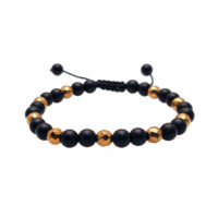PULSERA ÓNIX MATE Y HEMATITA DORADA