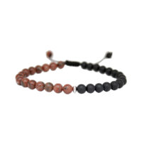 PULSERA DE JASPE ROJO Y ÓNIX MATE