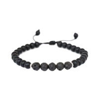 PULSERA ÓNIX MATE, PIEDRA VOLCÁNICA Y HEMATITA