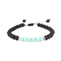 PULSERA ÓNIX MATE Y TURQUESA CON HEMATITA
