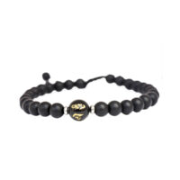 PULSERA ÓNIX MATE CON DIJE ÓNIX MANTRA OM