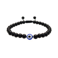 PULSERA ÓNIX MATE CON OJO TURCO AZUL