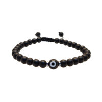 PULSERA ÓNIX MATE CON OJO TURCO MURANO NEGRO