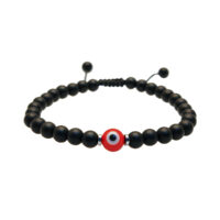 PULSERA ÓNIX MATE CON OJO TURCO ROJO