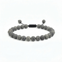 PULSERA JASPE GRIS MATE 6MM
