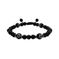PULSERA ÓNIX MATE CON OJO TURCO NEGROMURANO