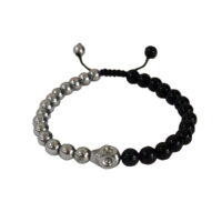 PULSERA CALAVERA DE HEMATITA Y ÓNIX