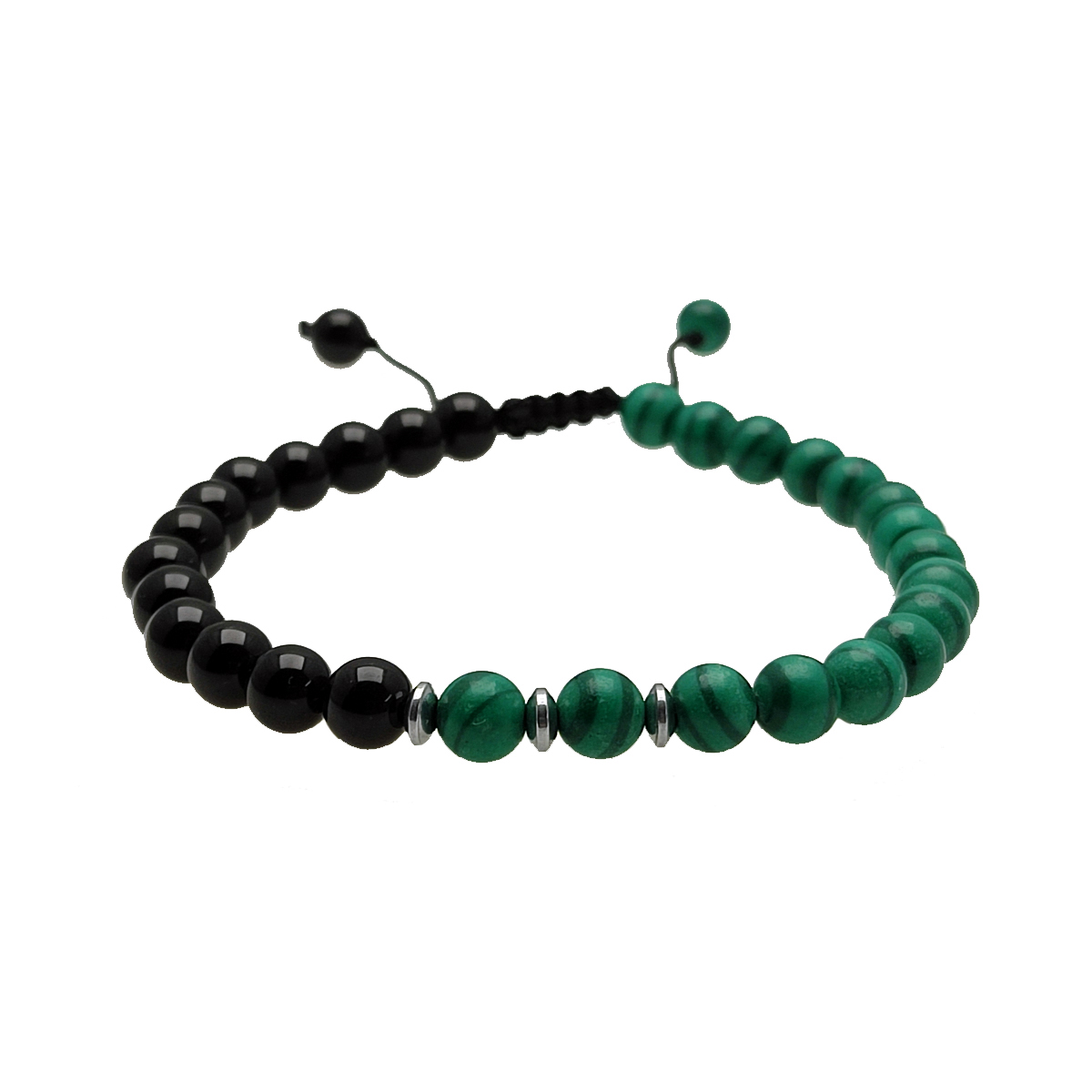 PULSERA MALAQUITA, ÓNIX Y HEMATITA