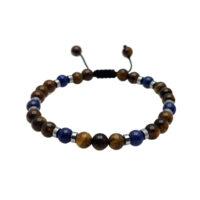 PULSERA OJO DE TIGRE, LAPISLÁZULI Y HEMATITA