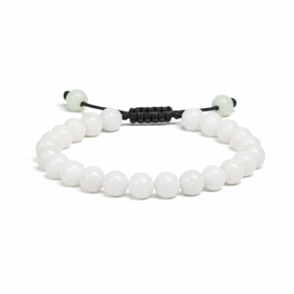 PULSERA JADE BLANCO 6MM