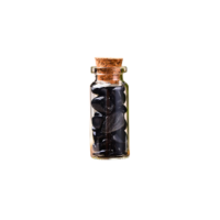 FRASQUITO DE CRISTAL CON OBSIDIANA