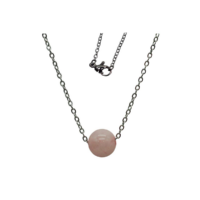 COLLAR SOLITARIO CUARZO ROSA