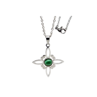 COLLAR NUDO DE BRUJA OJO DE GATO VERDE