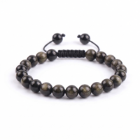PULSERA OBSIDIANA DORADA 8MM
