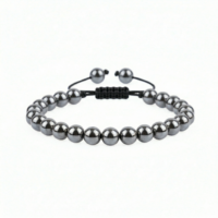PULSERA HEMATITA PLATEADA 6MM