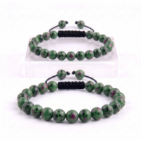 PULSERA ZOISITA CON RUBÍ