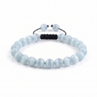 PULSERA OJO DE GATO BLANCO 8MM