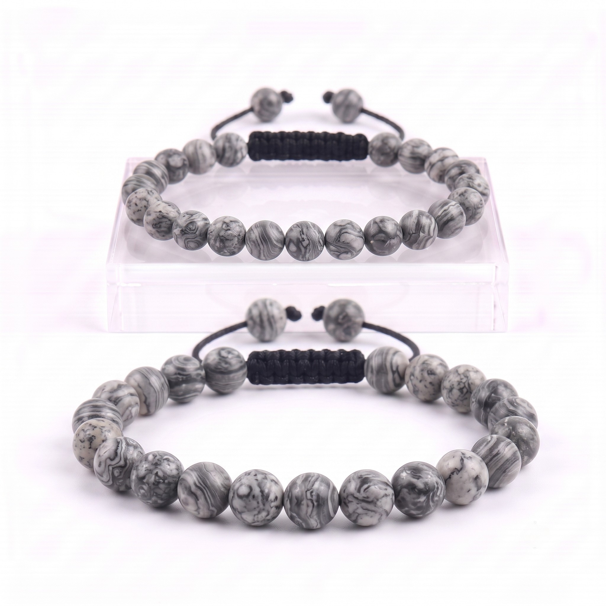 PULSERA JASPE GRIS